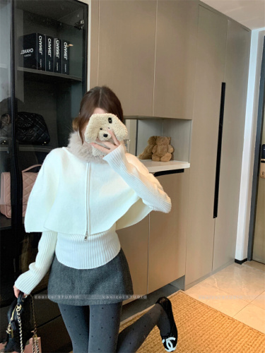 Photographed Detachable Fur Hooded Coat Base Set for Women Autumn and Winter