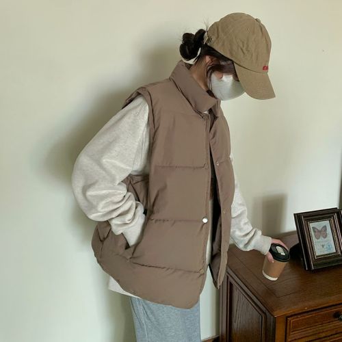 2025 Fall/Winter New Arrival Korean-style Niche Student Cotton Vest with Padded Design