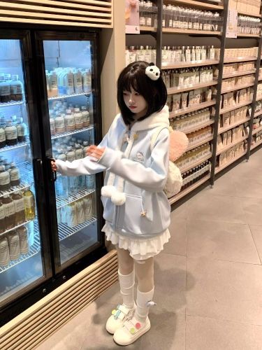 Fluffy Teddy Bear Hooded Sweatshirt for Women - 2025 New Spring and Autumn Season Loose Cute Girl Student Style Outerwear