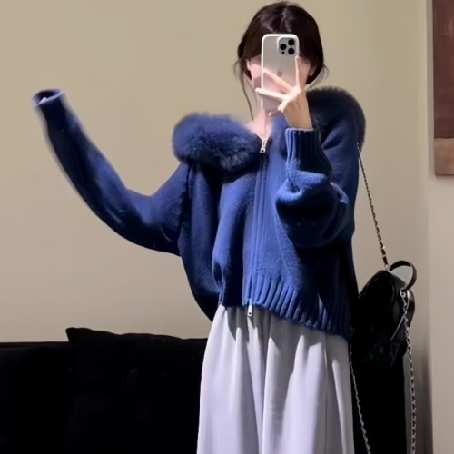 Korean-Style High-End, Effortlessly Chic Wool-Blend Cardigan Coat for Women - 2025 Autumn/Winter - Stunningly Stylish, Thick, and Wearable