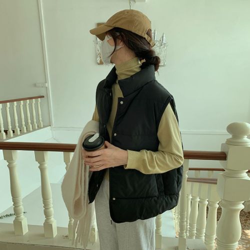 2025 Fall/Winter New Arrival Korean-style Niche Student Cotton Vest with Padded Design