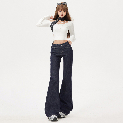 Photographed~ 2025 Original Cattle Color New Hot Girl Low-Waisted Elastic Non-Hugging Pants Women Versatile Slimming Tidal Denim Jeans