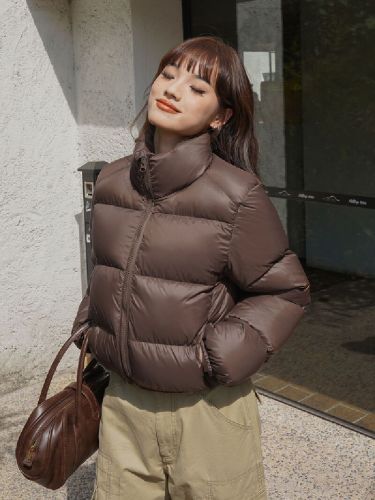 Women's Short Puffer Jacket with Upright Collar, Fashionable, Lightweight, and Stylish, 2025 New Style, for Petite Figures, Like a Soft Bread Coat