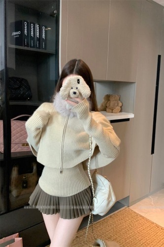 Photographed Detachable Fur Hooded Coat Base Set for Women Autumn and Winter