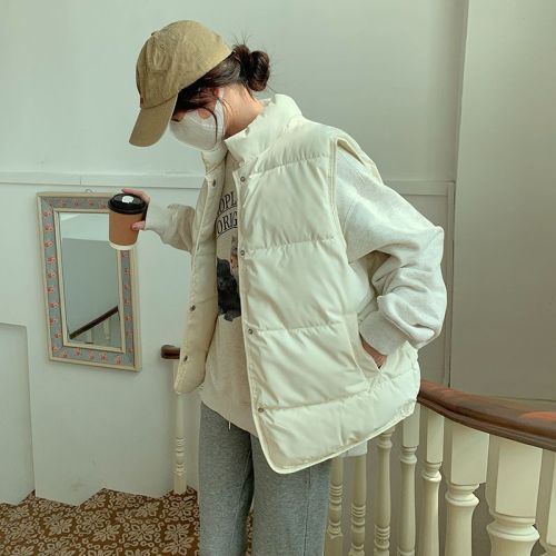 2025 Fall/Winter New Arrival Korean-style Niche Student Cotton Vest with Padded Design