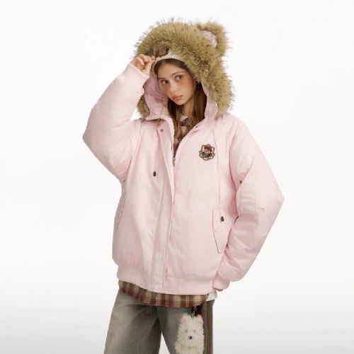 Women's Winter Down Jacket, Korean Style, New, Parka Couple Set, Loose, Retro, Thick Cotton Puffer Coat Outerwear 2025