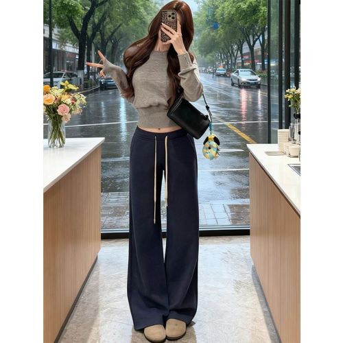 American Retro Casual Sport Women's Autumn/Winter 2025 New Warm Thick Versatile Pants