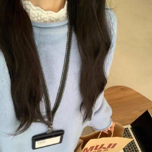 Japanese-style relaxed-fit soft-rolled-edge sweater | New arrival loose-fitting, figure-flattering long-sleeve chic knit base layer top | Thickened design