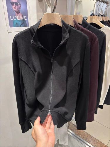 Official Image 280G Thick Fleece M-4XL Double-Sided Zipper Fat Mm Ribbed Long-Sleeve Base Layer Top 729#