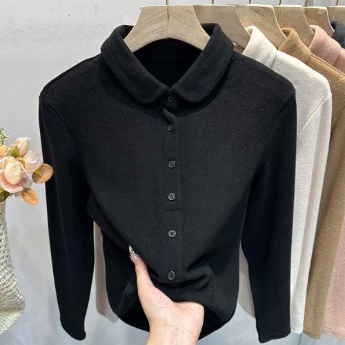 Official Image 280G Thick Fleece M-4XL 300lb Plus Size Ribbed Base Shirt 730#