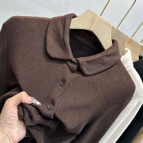 Official Image 280G Thick Fleece M-4XL 300lb Plus Size Ribbed Base Shirt 730#