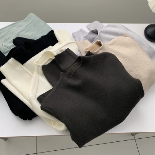 Half-height collar base shirt women's innerwear for autumn and winter with thermal padding and thickening, 2025 new model integrated velvet sweater warm top
