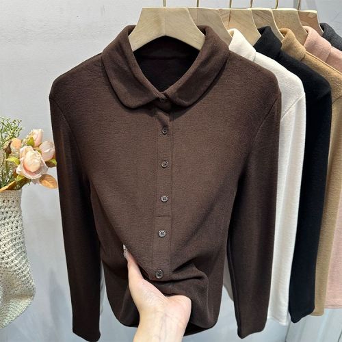 Official Image 280G Thick Fleece M-4XL 300lb Plus Size Ribbed Base Shirt 730#