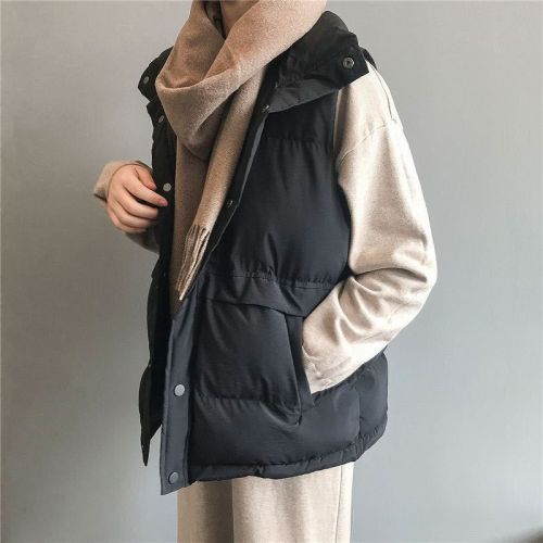 Down-filled cotton vest for women, 2025 autumn and winter new short-length cardigan, versatile, large size outerwear, can be layered with a tank top or jacket