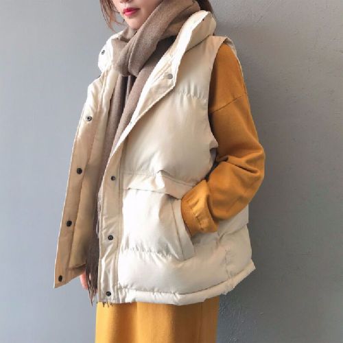 Down-filled cotton vest for women, 2025 autumn and winter new short-length cardigan, versatile, large size outerwear, can be layered with a tank top or jacket