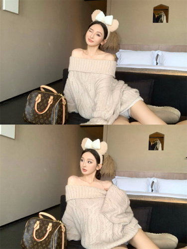 Photographed Pure Desire Atmosphere Loose and Lazy Knitted Sweater