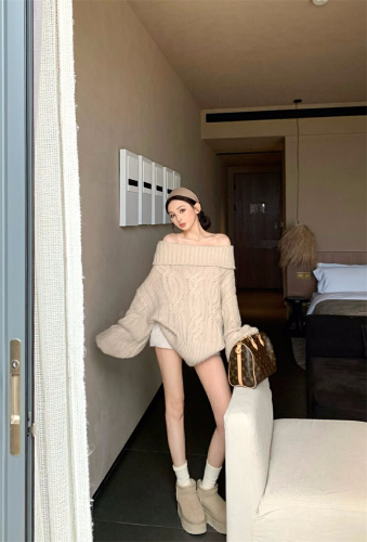 Photographed Pure Desire Atmosphere Loose and Lazy Knitted Sweater