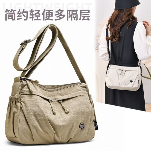 Oxford Canvas Women's Casual Simple Single-Shoulder Crossbody Bag Large Capacity Fashion Middle-Aged Mother Bag Canvas Nylon Women's Bag