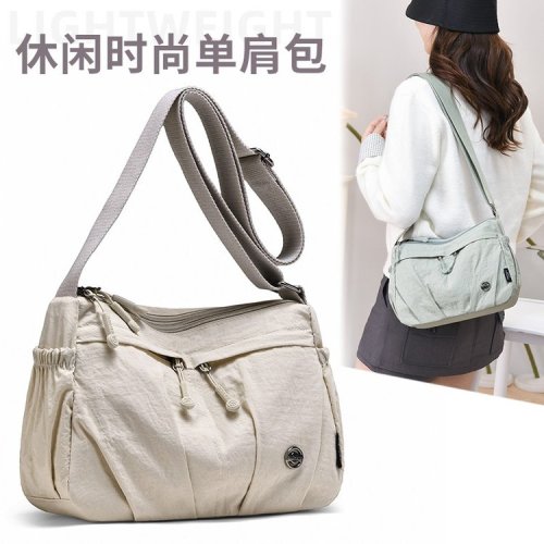 Oxford Canvas Women's Casual Simple Single-Shoulder Crossbody Bag Large Capacity Fashion Middle-Aged Mother Bag Canvas Nylon Women's Bag