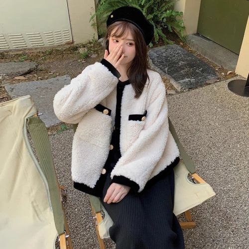 2025 New Autumn/Winter Plus Size Women's Shearling Coat with Chanel Style, Fashion and Elegant Outerwear for Plus-Size Women