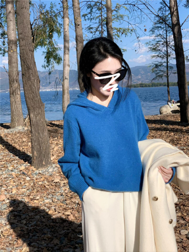 Korean Laid-back Style Hooded Cardigan for Women, Autumn/Winter Milk Fufu Soft Outerwear with Bear Fur Knit Top