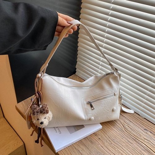 Women's Crossbody Bag, Fashion Single Shoulder Bag for Middle-Aged and Elderly, Soft Leather Mother's Bag, Casual Retro Large Capacity Bag