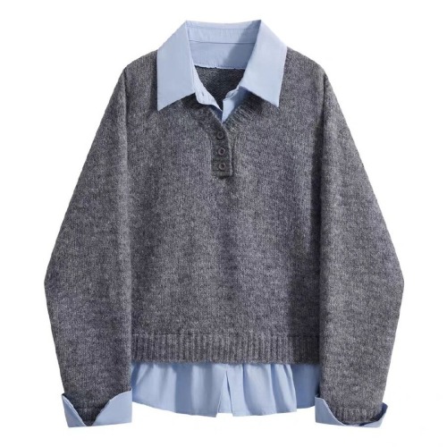 Korean chic autumn new French youthful V-neck buttoned soft and versatile layering long-sleeved knitted sweater for women