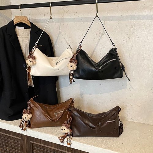 Women's Crossbody Bag, Fashion Single Shoulder Bag for Middle-Aged and Elderly, Soft Leather Mother's Bag, Casual Retro Large Capacity Bag