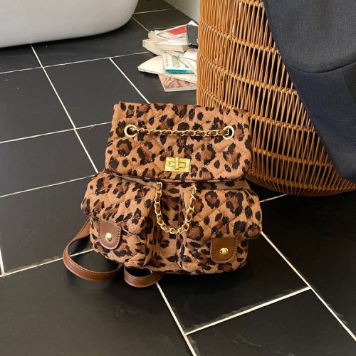 Tabby Double Shoulder Bag Denim Blue Retro Chanel Style Gingham Chain Backpack Single Shoulder Crossbody Drawstring Bucket Bag for Women