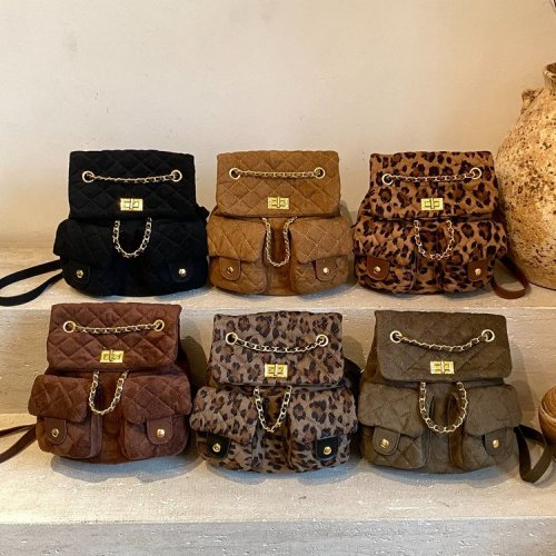 Tabby Double Shoulder Bag Denim Blue Retro Chanel Style Gingham Chain Backpack Single Shoulder Crossbody Drawstring Bucket Bag for Women