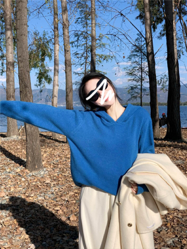 Korean Laid-back Style Hooded Cardigan for Women, Autumn/Winter Milk Fufu Soft Outerwear with Bear Fur Knit Top