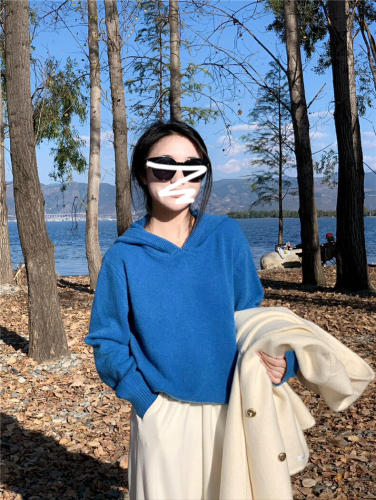 Korean Laid-back Style Hooded Cardigan for Women, Autumn/Winter Milk Fufu Soft Outerwear with Bear Fur Knit Top