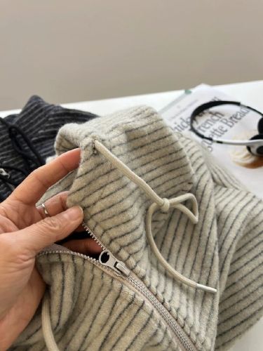 Women's Loose Hooded Sweatshirt Outerwear with Half Chain Print, New Style 2025 Winter