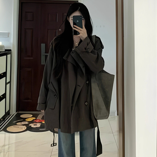 Original Style Loose Windbreaker Coat for Women 2025 Autumn/Winter New Arrival Petite Size Very Stylish Korean Version High-End Short Length