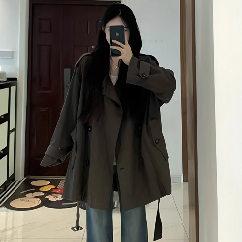 Original Style Loose Windbreaker Coat for Women 2025 Autumn/Winter New Arrival Petite Size Very Stylish Korean Version High-End Short Length