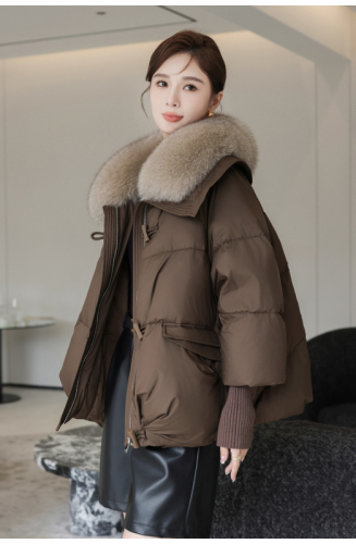 New autumn and winter detachable fox fur collar down jacket winter coat for women