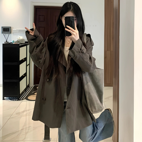 Original Style Loose Windbreaker Coat for Women 2025 Autumn/Winter New Arrival Petite Size Very Stylish Korean Version High-End Short Length