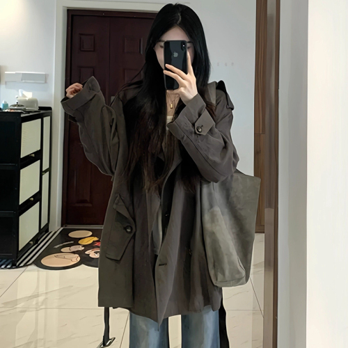 Original Style Loose Windbreaker Coat for Women 2025 Autumn/Winter New Arrival Petite Size Very Stylish Korean Version High-End Short Length