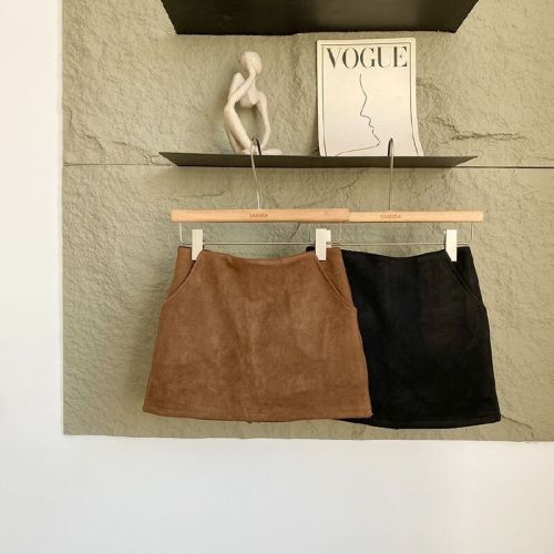 2025 Autumn/Winter Korean Thickened Anti-Slip Bodysuit Skirt with Faux Fur