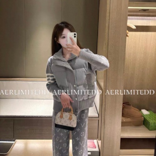 Korean-style college fashion design sense splicing knit cotton coat for men and women, autumn and winter unique and distinctive stand-up collar thin cotton jacket outerwear