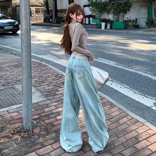 Photographed~ 2025 Autumn New Korean Style Versatile Casual Straight Leg Pants Women's Jeans Women's Wide Leg Pants with Belt