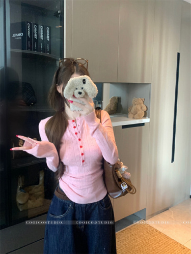 Photographed Winter French Style Round Neck Slimming Knit Top Sweater