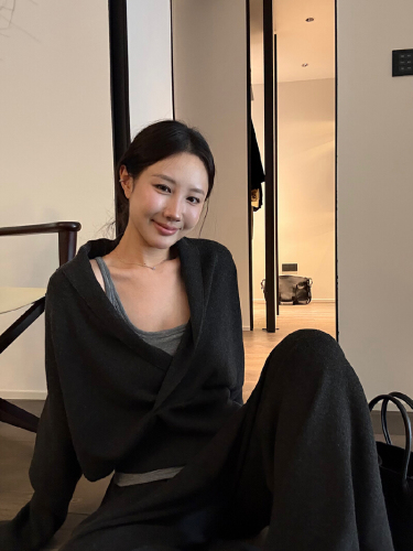 Photographed Knit Autumn New High-End Casual Matchable Short-Sleeve Top Set of Three