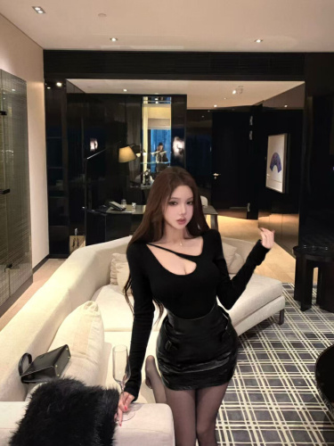 Actual Shot, Sexy Mesh Bra-Bottom Bodysuit with Revealing Shoulder Straps + Adjustable Detachable Skirt