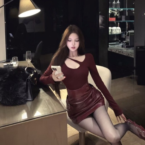 Actual Shot, Sexy Mesh Bra-Bottom Bodysuit with Revealing Shoulder Straps + Adjustable Detachable Skirt