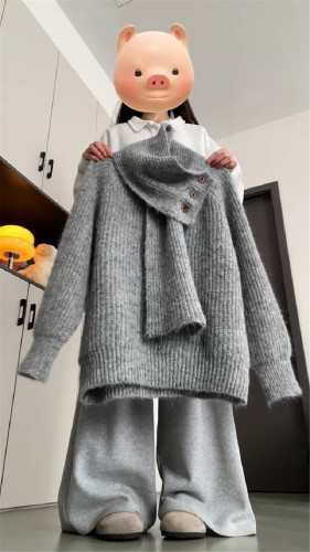 Lazy chic V-neck sweater for women, autumn and winter 2025 new Korean style clothing, very beautiful, great for layering under knitwear