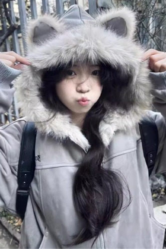 Deer Hairy Cotton Women's 2025 Winter New American Cleanfit Thick Cotton Coat Outerwear Trendy