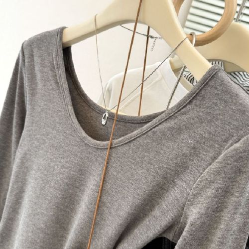 Pure Cotton Pure Desire Deep V-Neck Straight Sleeve T-Shirt for Women Spring and Autumn Season Short Sleeve Undergarment Top for Petite Figures