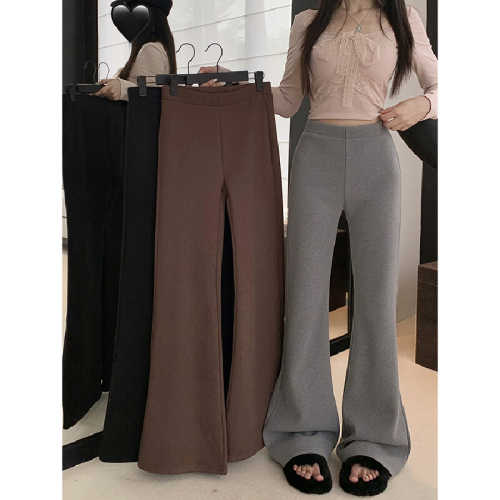 !Live shot! 2025 Stretch Low-Waist Rabbit Fur Style Winter New Fleece Droopy Micro Bellows Casual Pants for Women