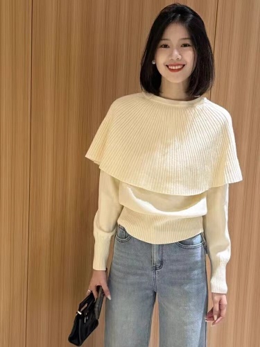 Coat Set with Soft Hooded Design, Long-Sleeve Knit Sweaters, Fashionable and Relaxed Style from Dongdaemun, Korea